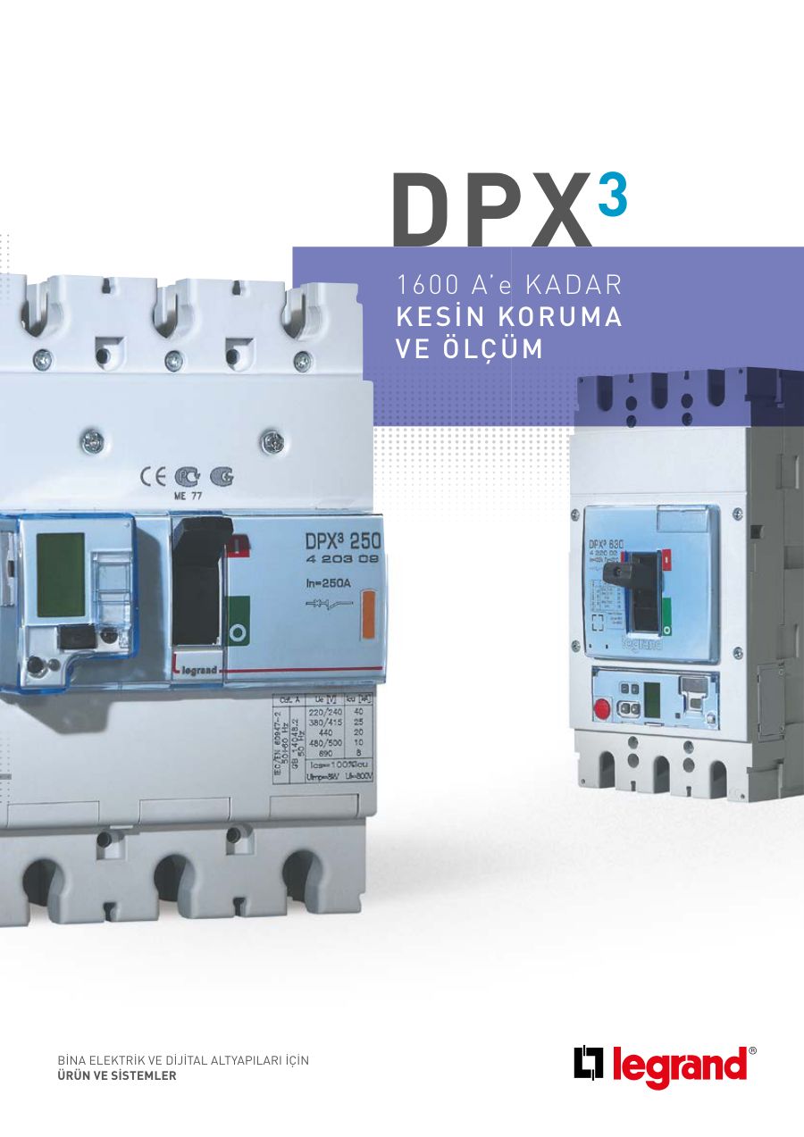 Legrand DPX³ Kompakt Şalter Kataloğu (16 A – 1600 A) — örnek sayfa